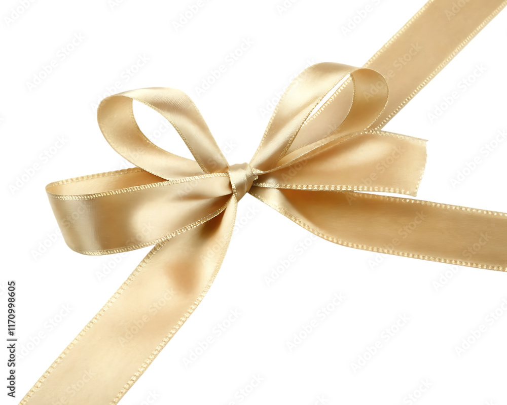 tied golden satin ribbon bow isolated on white background PNG.AI GENERATED tied golden satin ribbon bow isolated on white background PNG.AI GENERATED