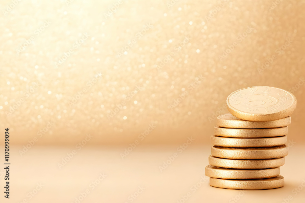 Golden Coins Abstract Background Illustration Golden Coins Abstract Background Illustration