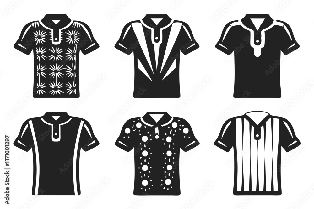 Naklejka premium set of cricket jersey illustration vector illustration