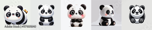 vector of a cute and adorable panda