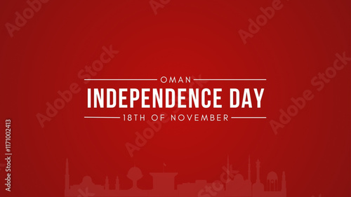 Oman national day with landmark and flag, Oman national day 18th November. vector illustrator