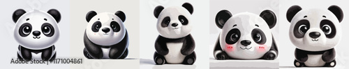 vector of a cute and adorable panda