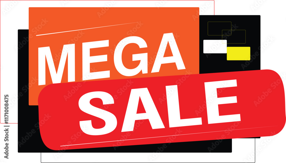Fototapeta premium Mega Sale banner upto 50 off discount new today special template icon design social media 