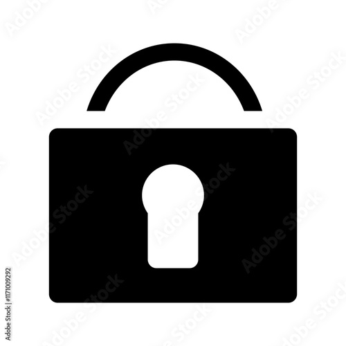 Padlock with a U-shaped shackle, symbolizing security, protection, and access control.