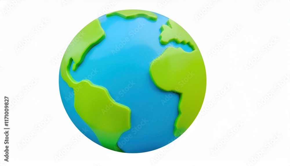 Vibrant Earth Globe Model with Blue Oceans and Green Continents. Symbol of Sustainability and Conservation for Earth Day Awareness Vibrant Earth Globe Model with Blue Oceans and Green Continents. Symbol of Sustainability and Conservation for Earth Day Awareness