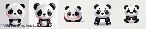 vector of a cute and adorable panda