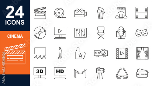Film Industry Line Icon Design Vector