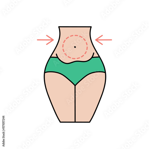 Liposuction of abdomen. Plastic surgery. Getting rid of excess fat