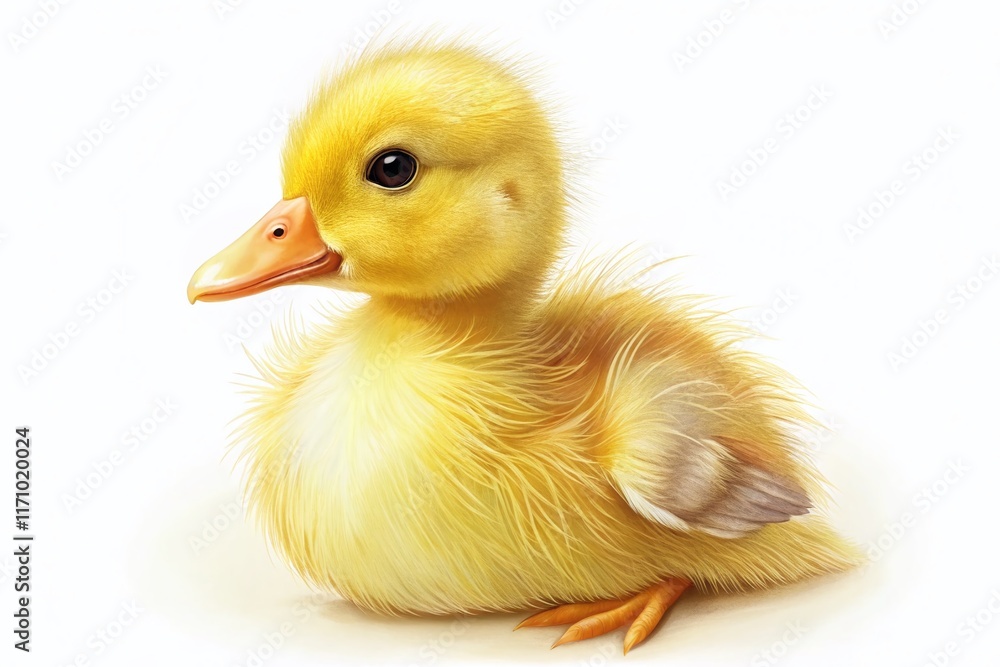 Minimalist Line Drawing of a Cute Yellow Duckling - Simple Childish Art Minimalist Line Drawing of a Cute Yellow Duckling - Simple Childish Art