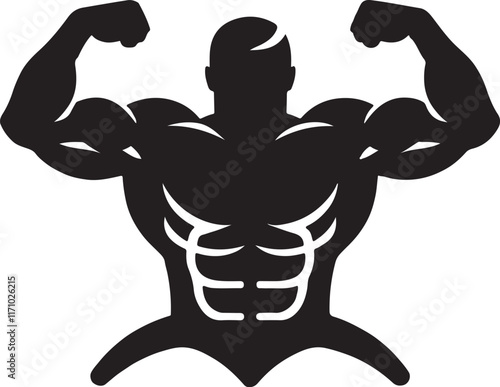 Wallpaper Mural Muscular Bodybuilder in Gym: Fitness Vector Illustration Torontodigital.ca