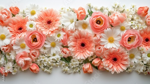 Wallpaper Mural Beautiful arrangement of pink and white flowers on a simple background for decoration or celebration Torontodigital.ca