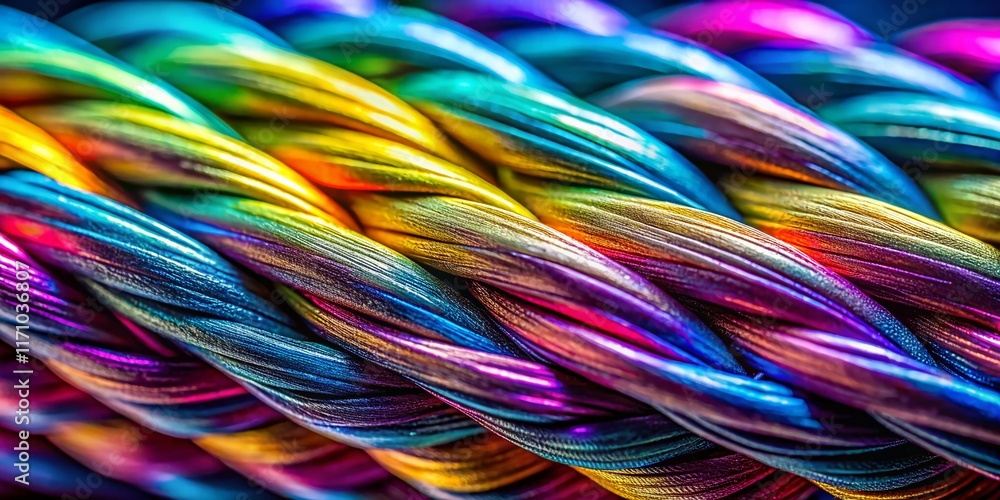 Modern Polypropylene Cable Texture: Close-up Detail of Synthetic Fiber Rope Modern Polypropylene Cable Texture: Close-up Detail of Synthetic Fiber Rope