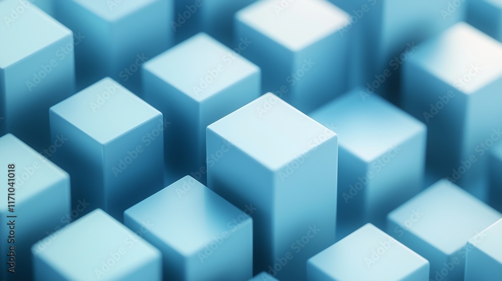 Minimalist design of soft blue 3D cubes in an abstract isometric perspective, with attention to smooth gradients and subtle highlights. The HD image captures the refined details. Minimalist design of soft blue 3D cubes in an abstract isometric perspective, with attention to smooth gradients and subtle highlights. The HD image captures the refined details.