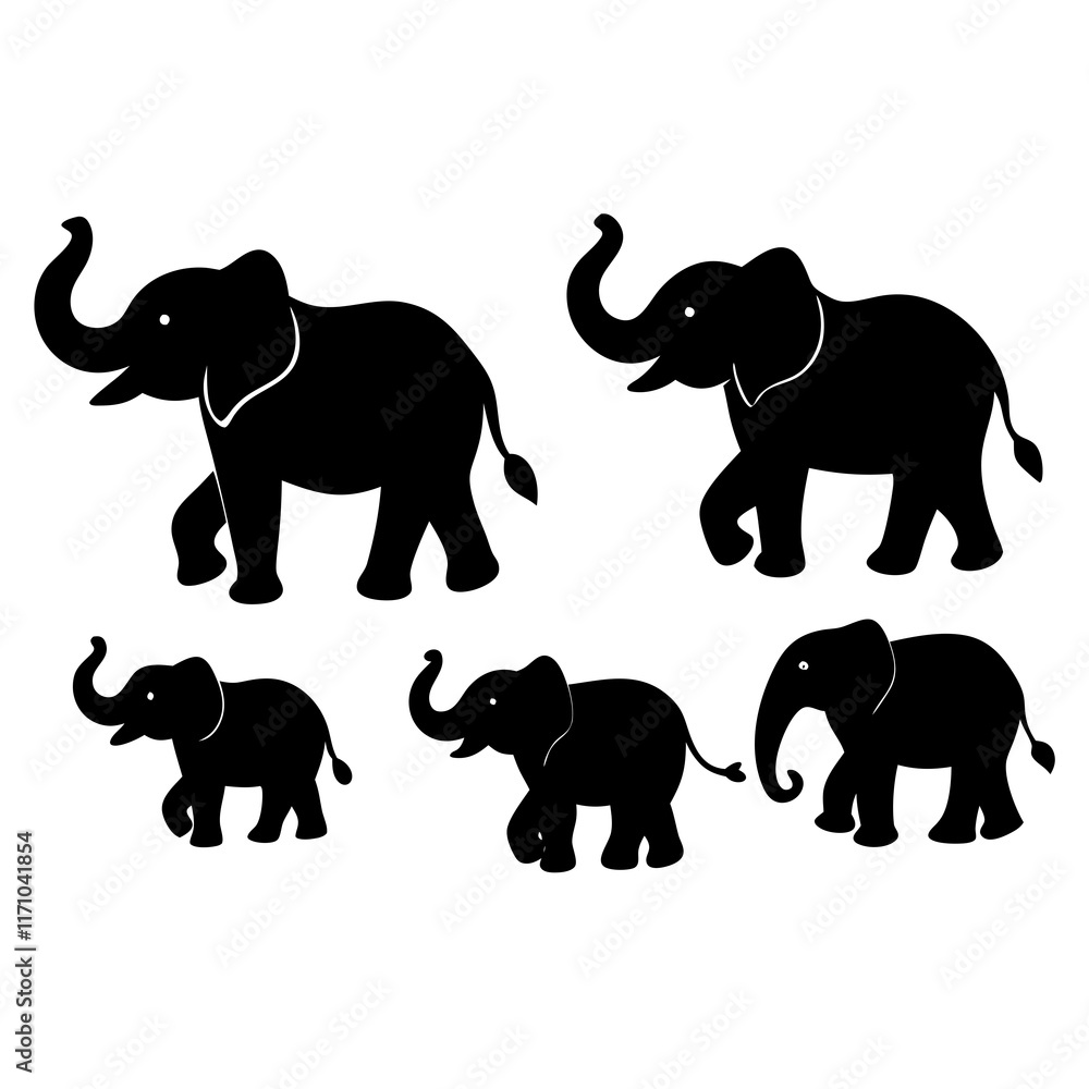 Fototapeta premium set of elephants