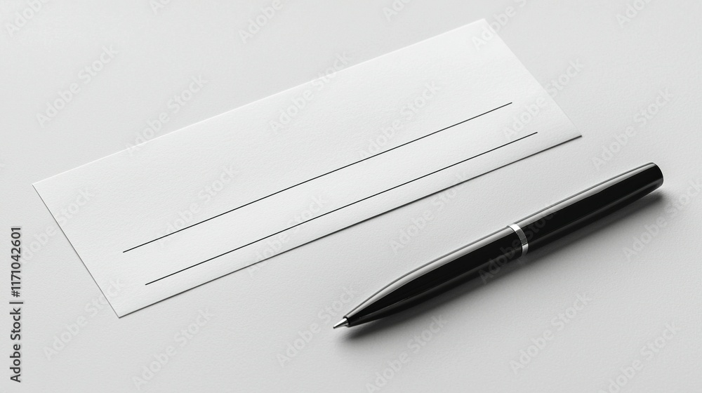 Blank envelope and pen on white desk, ready for addressing. Blank envelope and pen on white desk, ready for addressing.