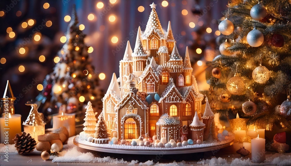 Fototapeta premium Generated Twinkling fairy lights for a warm and festive atmosphere