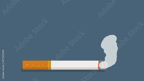cigarette smoke as a message on a blue background