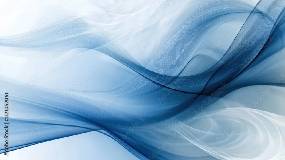 Fototapeta premium Abstract Blue Swirls: A Serene Digital Art Piece