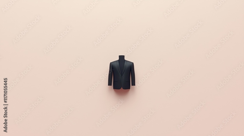 A minimalist black blazer on a soft pink background, symbolizing elegance and style. A minimalist black blazer on a soft pink background, symbolizing elegance and style.