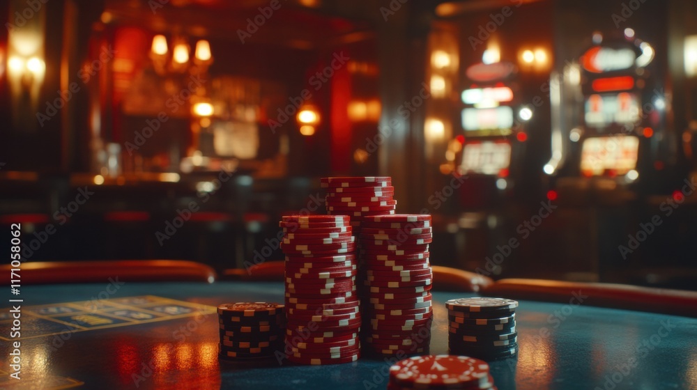 Fototapeta premium Casino Poker Chips on Table