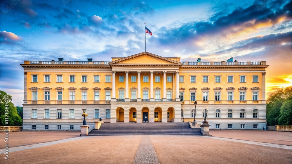 Obraz premium Oslo Royal Palace: A Documentary View of Norwegian History