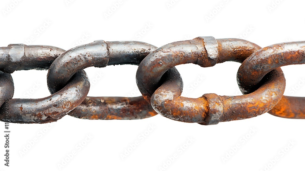 Old rusty chain isolated on white background Old rusty chain isolated on white background