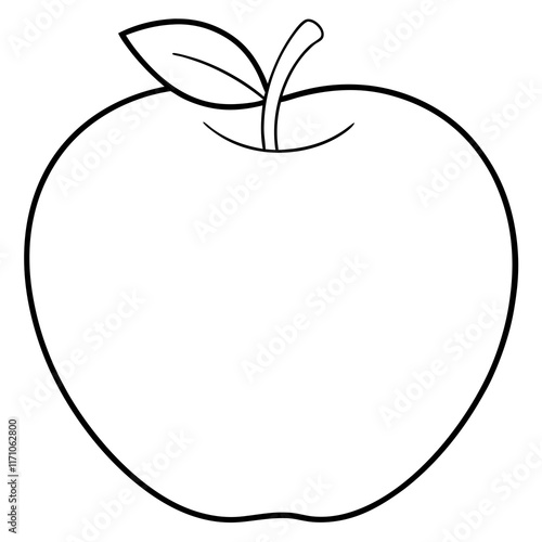 line art apple on a white background