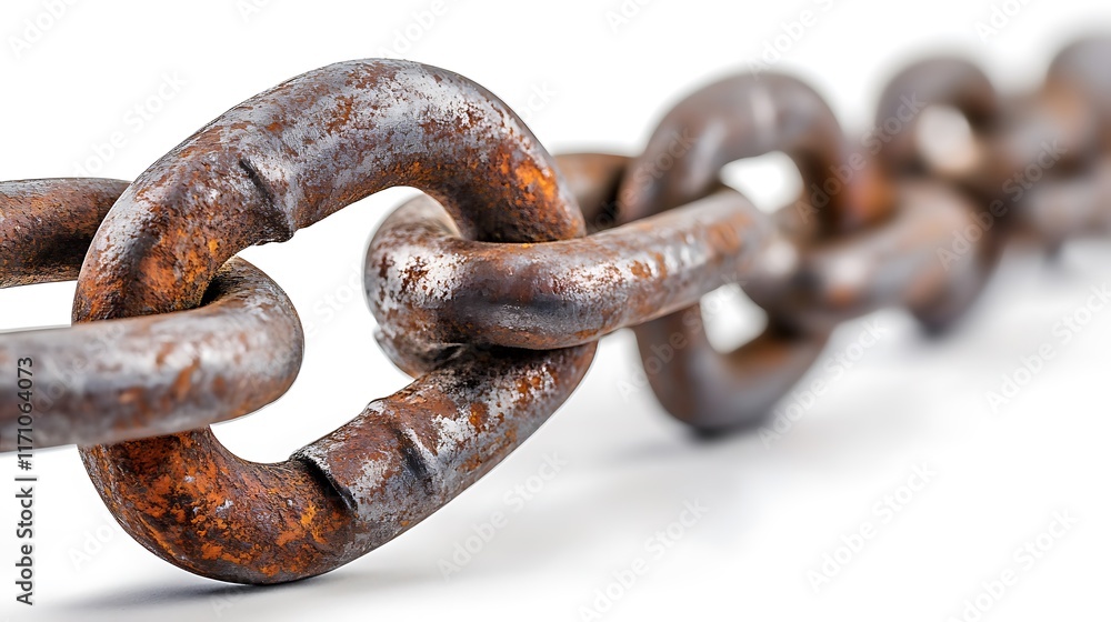 Old rusty chain isolated on white background Old rusty chain isolated on white background