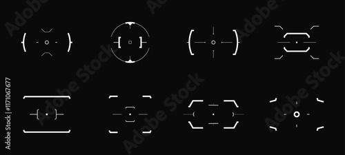 Obraz na płótnie Futuristic Cyberpunk Crosshair Vector Design Set. w salonie