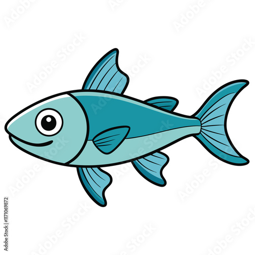 Garfish isolated flat vector illustration on white background