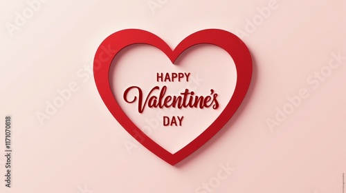 Wallpaper Mural Valentine's day background with paper cut heart. Valentine's illustration Torontodigital.ca