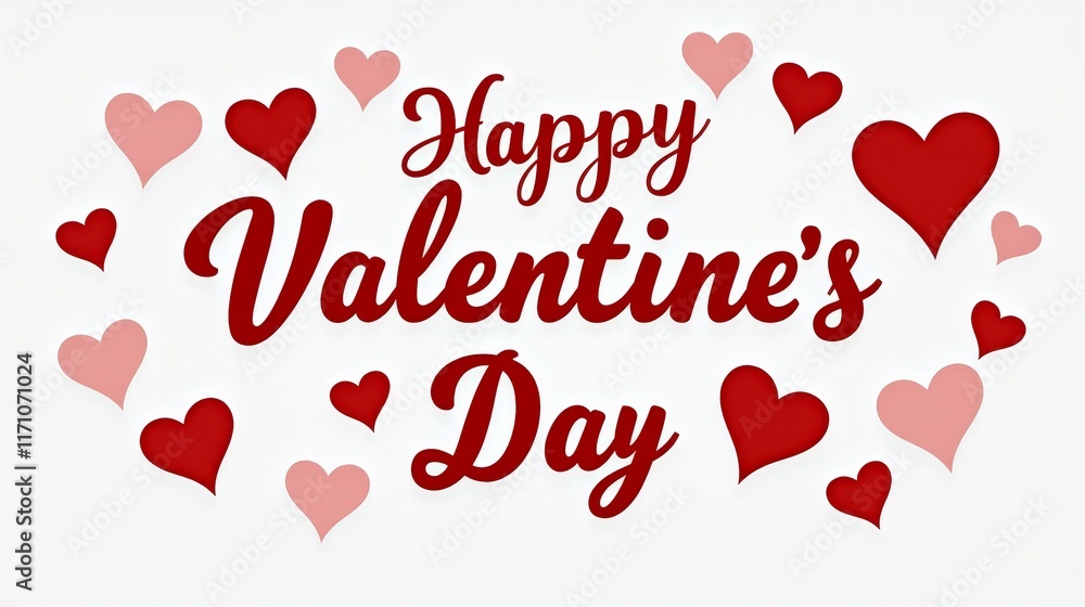 Happy Valentine's Day Background with Red Heart, Valentine's Illustration Happy Valentine's Day Background with Red Heart, Valentine's Illustration