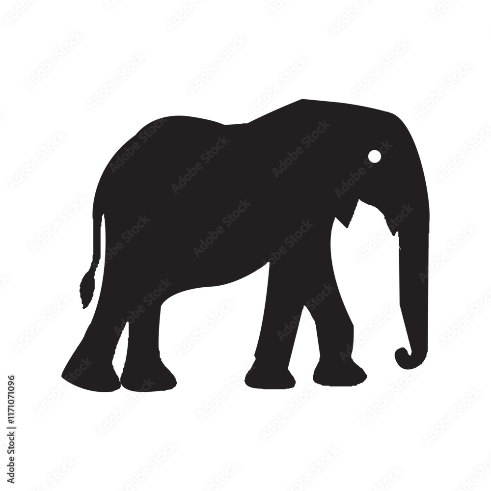 Elephant silhouette vector with white background Elephant silhouette vector with white background