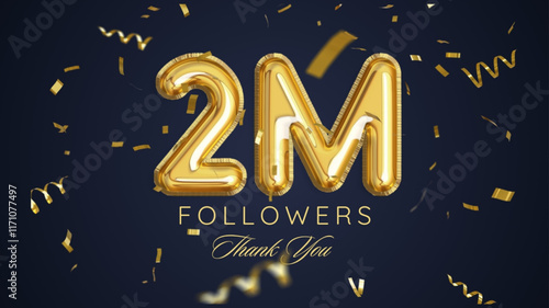 Thank you followers peoples, 1m online social group, happy banner celebrate, Vector illustration
