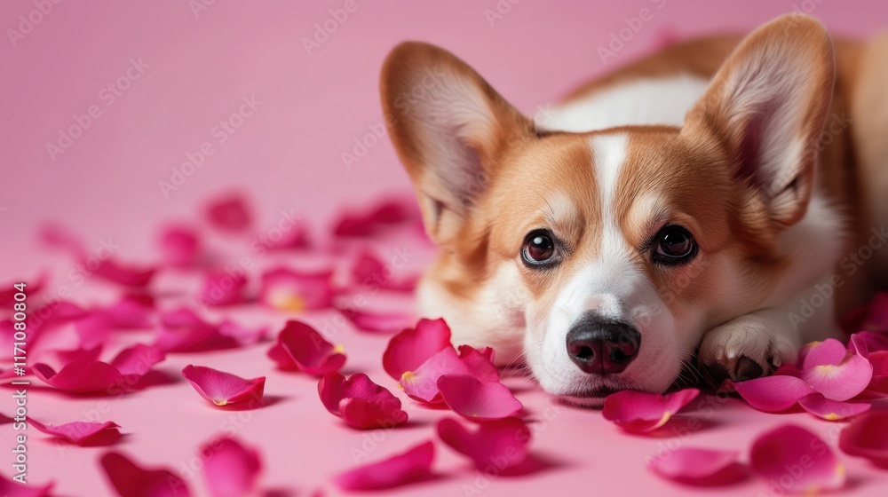 Cute dog with red heart for Valentine’s Day greeting card design Cute dog with red heart for Valentine’s Day greeting card design