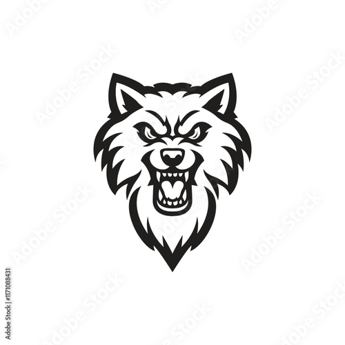 Head wolf logo template photo