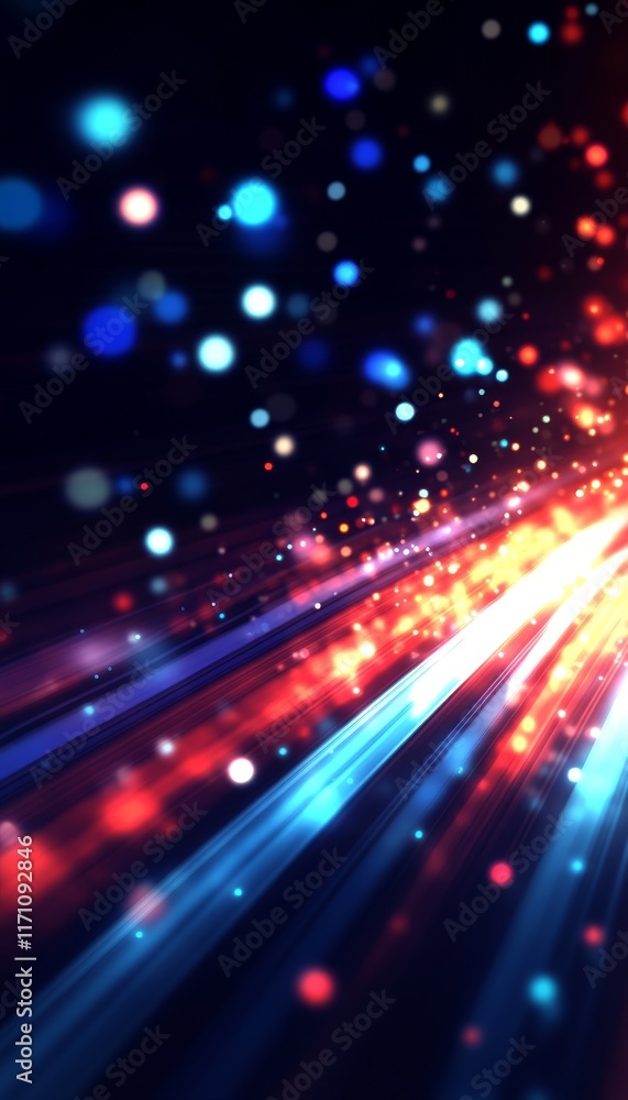 Abstract Cityscape, Vibrant Skyline With Blurred Lights Representing Urban Development And Progress Abstract Cityscape, Vibrant Skyline With Blurred Lights Representing Urban Development And Progress
