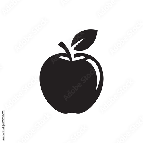 apple silhouette vector