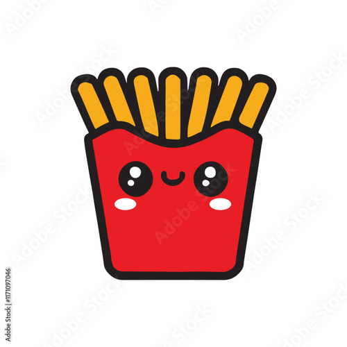 kawaii french fries vector