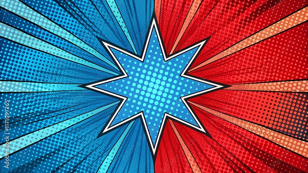 custom made wallpaper toronto digitalRetro Comic Book Background: Red & Blue Duotone, Vintage Design, Copy Space