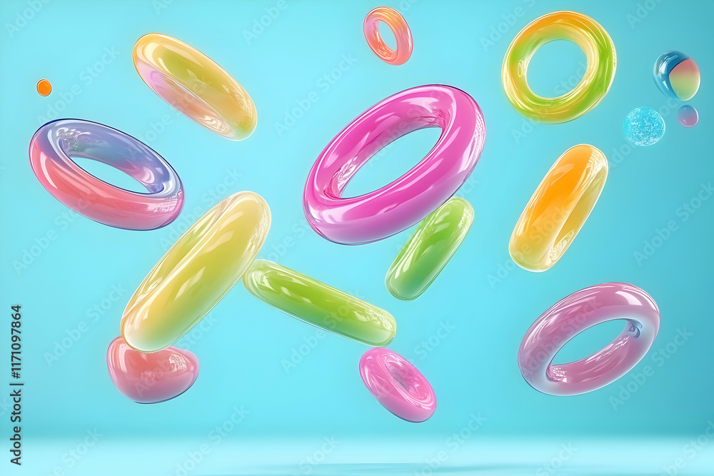 Abstract 3D Colorful Rings Background Abstract 3D Colorful Rings Background
