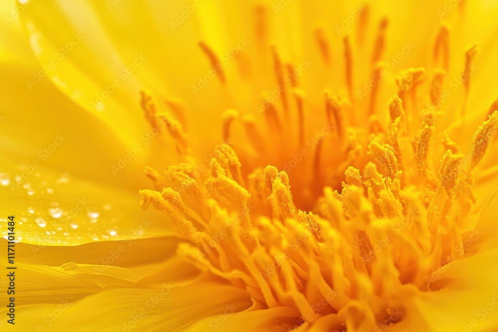 Close-up of a vibrant yellow flower with intricate details and textures. Close-up of a vibrant yellow flower with intricate details and textures.