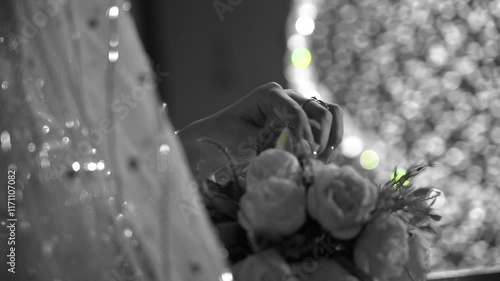 Bride's hand and flower