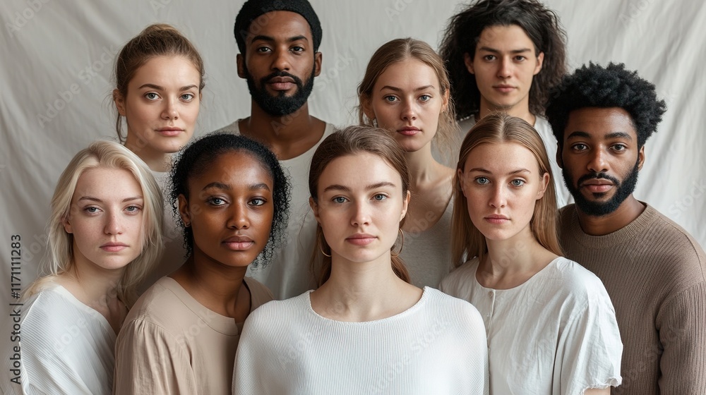Diverse group of individuals showcasing unique expressions and h Diverse group of individuals showcasing unique expressions and h