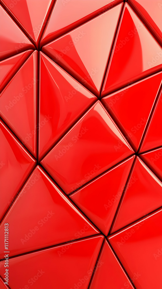Red Triangular 3D Abstract Background Red Triangular 3D Abstract Background