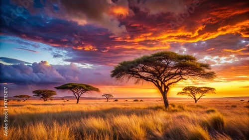 Wallpaper Mural Serene African Savannah Sunset Landscape Photography Torontodigital.ca