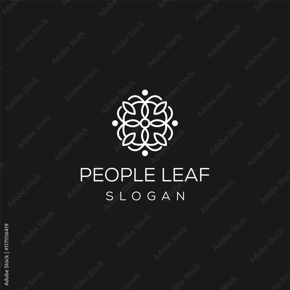 Vector Monoline people leaf logo template. creative premium symbol. Creative Minimal design template. Vector Monoline people leaf logo template. creative premium symbol. Creative Minimal design template.