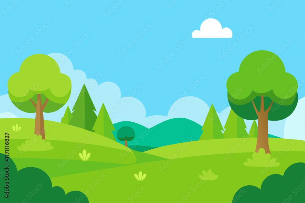 Fototapeta premium landscape-cartoon-background