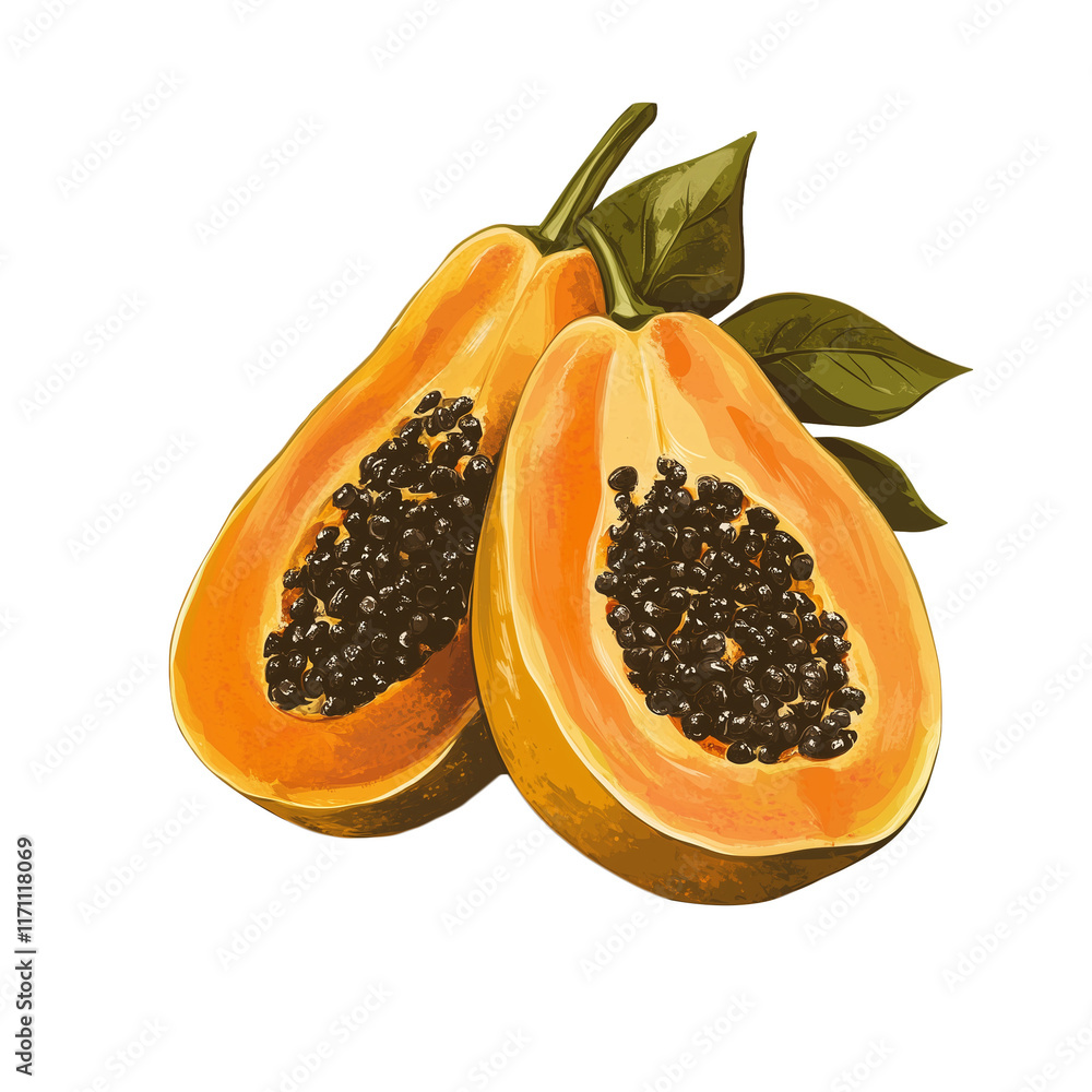 papayas on a transparent background papayas on a transparent background