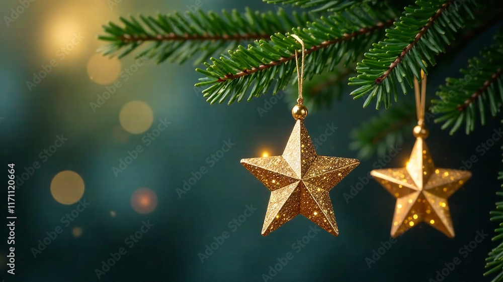 Christmas tree decoration on bokeh background with copy space for text Christmas tree decoration on bokeh background with copy space for text